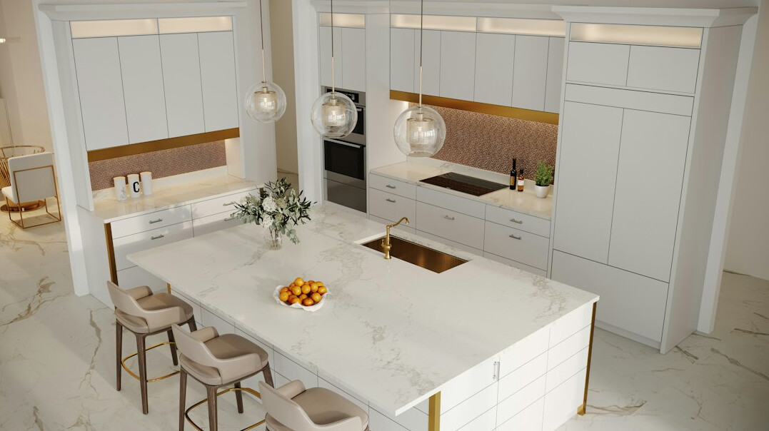 modern kitchen with marble
